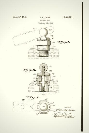 Patente de Raymond Arden Thomas de bujía incandescente (1948)